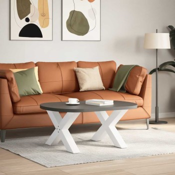 2 db fehér, x alakú dohányzóasztal láb 70 x (42-43) cm acél