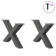 2 db antracit acél dohányzóasztal lábak x-alakú 70x(42-43) cm