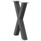 2 db antracit acél étkezőasztal lábak x-alakú 60x(72-73) cm