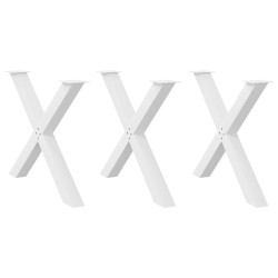 3 db fehér acél étkezőasztal lábak x-alakú 90x(72-73) cm