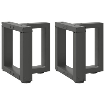 2 db antracitszürke, t-alakú acél dohányzóasztal láb 30x25x(30-31) cm