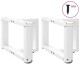 2 db fehér acél dohányzóasztal lábak t-alakú 40x25x(30-31) cm