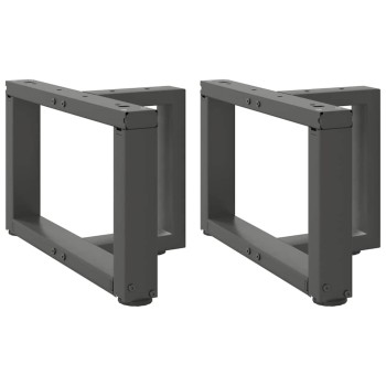 2 db antracitszürke, t-alakú acél dohányzóasztal láb 40x25x(30-31) cm