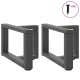 2 db antracit acél dohányzóasztal lábak t-alakú 40x25x(30-31)cm
