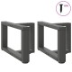 2 db antracit acél dohányzóasztal lábak t-alakú 50x25x(30-31)cm