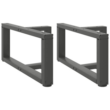 2 db antracitszürke, t-alakú acél dohányzóasztal láb 60x25x(30-31) cm