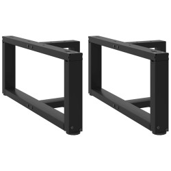 2 db fekete acél dohányzóasztal lábak t-alakú 60x25x(30-31) cm