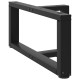 2 db fekete acél dohányzóasztal lábak t-alakú 60x25x(30-31) cm