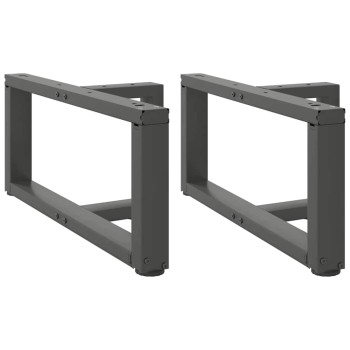 2 db antracitszürke, t-alakú acél dohányzóasztal láb 70x25x(30-31) cm