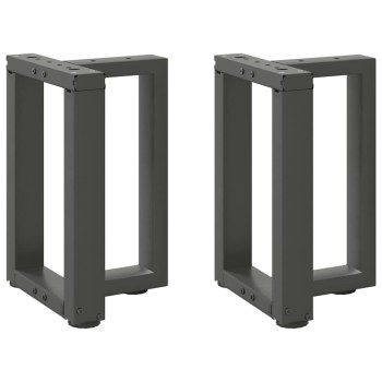 2 db antracitszürke, t-alakú acél dohányzóasztal láb 28x25x(42-43) cm