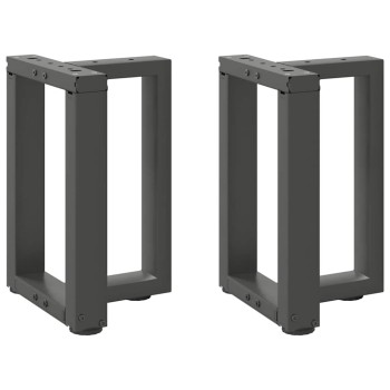 2 db antracitszürke, t-alakú acél dohányzóasztal láb 38x25x(42-43) cm