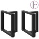 2 db acél fekete dohányzóasztal lábak t-alakú 50x25x(42-43) cm