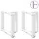 2 db fehér acél dohányzóasztal lábak t-alakú 50x25x(42-43) cm