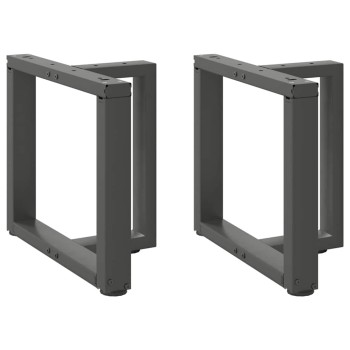 2 db antracitszürke, t-alakú acél dohányzóasztal láb 50x25x(42-43) cm