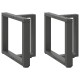 2 db antracit acél dohányzóasztal lábak t-alakú 50x25x(42-43)cm