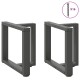 2 db antracit acél dohányzóasztal lábak t-alakú 50x25x(42-43)cm