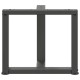2 db antracit acél dohányzóasztal lábak t-alakú 50x25x(42-43)cm