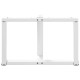 2 db fehér acél dohányzóasztal lábak t-alakú 60x25x(42-43) cm