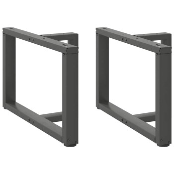 2 db antracitszürke, t-alakú acél dohányzóasztal láb 60x25x(42-43) cm