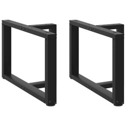 2 db fekete acél dohányzóasztal lábak t-alakú 70x25x(42-43) cm