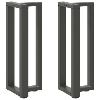 2 db antracitszürke t-alakú acél konzolasztal láb 38x25x(72-73) cm