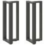 2 db antracitszürke t-alakú acél konzolasztal láb 38x25x(72-73) cm