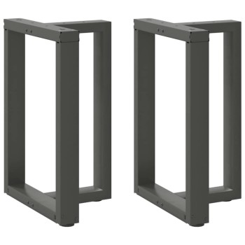 2 db antracitszürke, t-alakú acél étkezőasztal láb 50x35x(72-73) cm