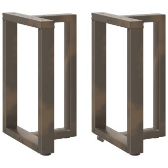 2 db fekete, t-alakú acél étkezőasztal láb 50x35x(72-73) cm
