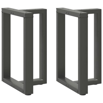 2 db antracitszürke, t-alakú acél étkezőasztal láb 60x35x(72-73) cm