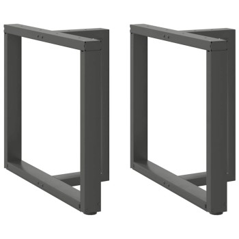 2 db antracitszürke, t-alakú acél étkezőasztal láb 80x35x(72-73) cm