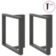 2 db antracit acél étkezőasztal lábak t-alakú 80x35x(72-73) cm