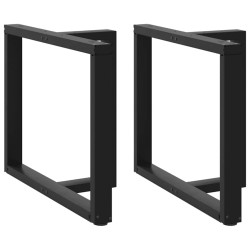 2 db fekete acél étkezőasztal lábak t-alakú 100x35x(72-73) cm