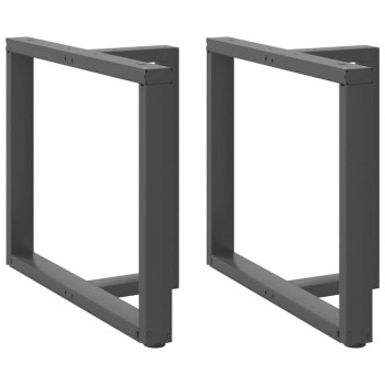 2 db antracitszürke, t-alakú acél étkezőasztal láb 100x35x(72-73) cm