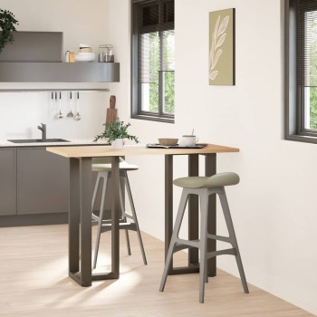 2 db fekete, t-alakú acél bárasztalláb 40x35x(100-101) cm
