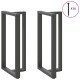 2 db antracit acél bárasztal lábak t-alakú 60x35x(111-112) cm