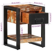 Éjjeli szekrény többszínű 35x34x45 cm tömör fa újrahasznosított
