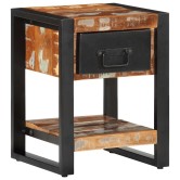 Éjjeli szekrény többszínű 35x34x45 cm tömör fa újrahasznosított