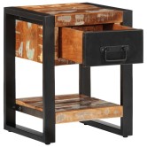 Éjjeli szekrény többszínű 35x34x45 cm tömör fa újrahasznosított