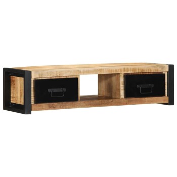 Tv szekrény 100x30x25 cm tömör durva fa mango