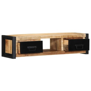 Tv szekrény 100x30x25 cm tömör durva fa mango