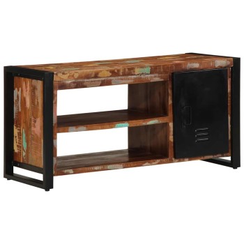Cipőpad sokszínű 100 x 40 x 50 cm tömör újrahasznosított fa