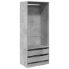 Betonszürke szerelt fa ruhásszekrény 80 x 50 x 200 cm