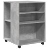 Betonszürke szerelt fa kisasztal kerekekkel 55 x 60 x 78 cm