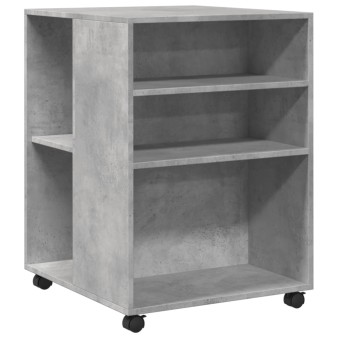 Betonszürke szerelt fa kisasztal kerekekkel 55 x 60 x 78 cm