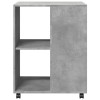 Betonszürke szerelt fa kisasztal kerekekkel 55 x 60 x 78 cm