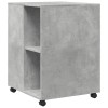 Betonszürke szerelt fa kisasztal kerekekkel 55 x 60 x 78 cm