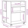 Betonszürke szerelt fa kisasztal kerekekkel 55 x 60 x 78 cm