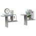 2 db betonszürke szerelt fa fali polc 38 x 12 x 38 cm