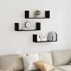 3 db fekete szerelt fa fali polc 58 x 18 x 18 cm