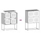 Highboard antracit 68x39x107 cm acél
